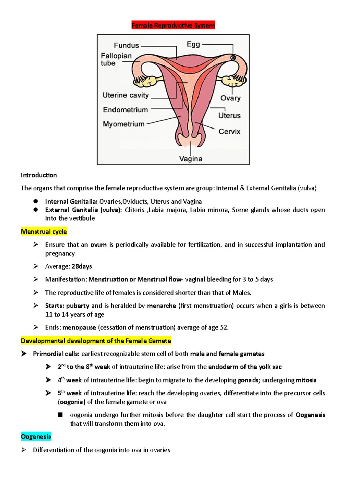 Female-Reproductive-System - Female Reproductive System Introduction ...