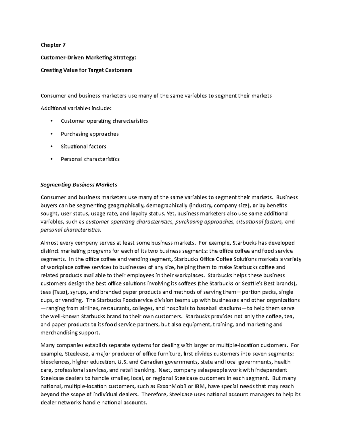 Chapter 7e - Lecture notes 7 - Chapter 7 Customer-Driven Marketing ...
