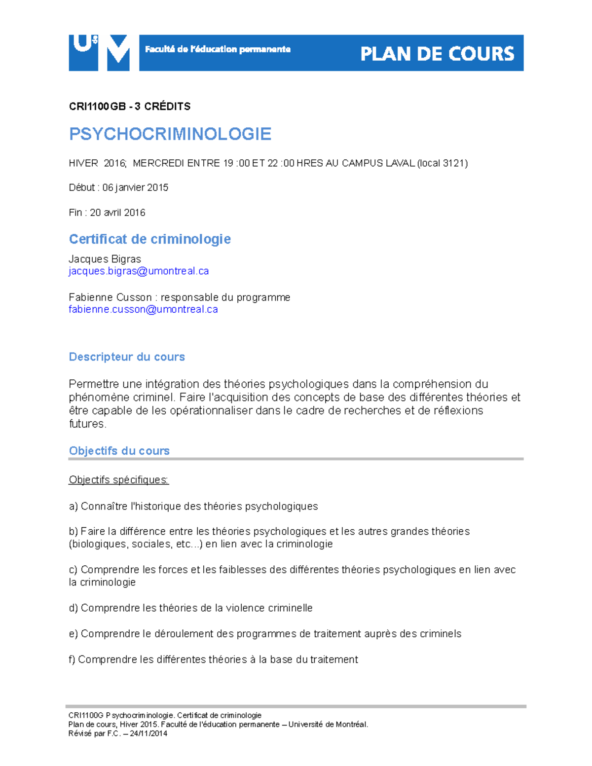 Plan De Cours Hiver Fep Laval Cri Gb Cr Dits Psychocriminologie Hiver