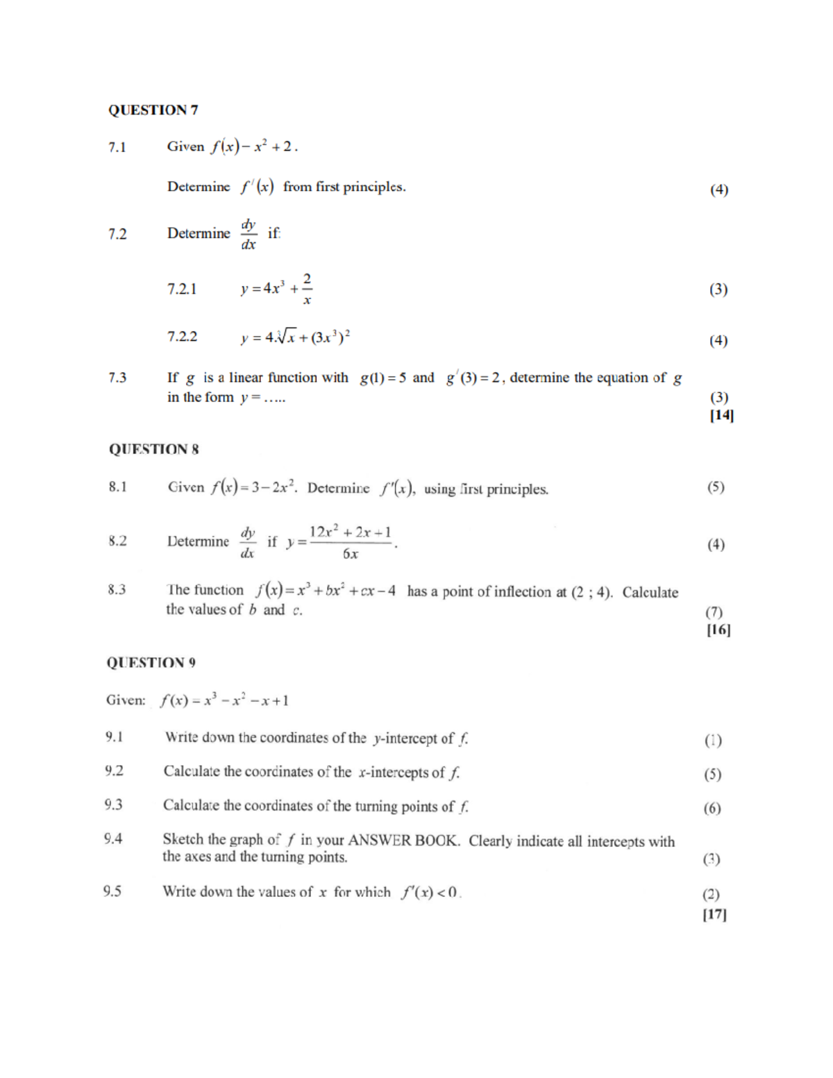 Differential calculus practice problems and application of calculus ...