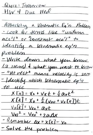 230307 Class Notes Mar-7th - PHY 13001 - Studocu