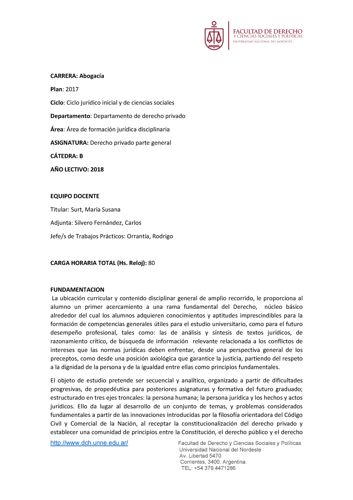 B Derecho Privado Parte General - Dch.unne.edu/ Facultad De Derecho Y ...