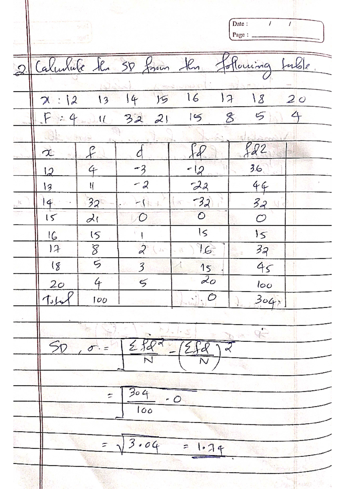 SD 3 - Standard deviation problem - Business Statistics - Studocu