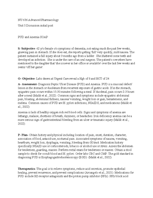 NU 636 unit 5 discussion anticoagulant therapy - NU 636 Advanced ...