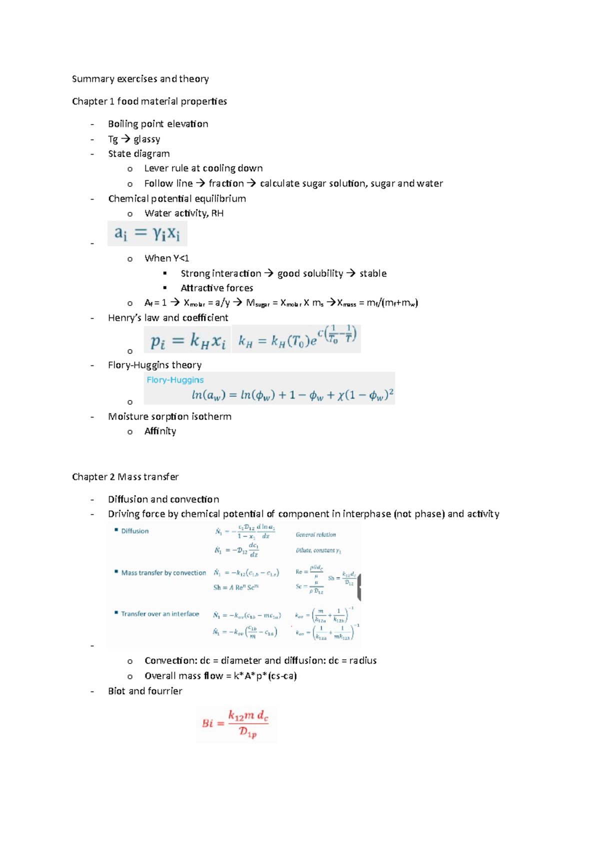 Summary exercises and theory - Summary exercises and theory Chapter 1 ...