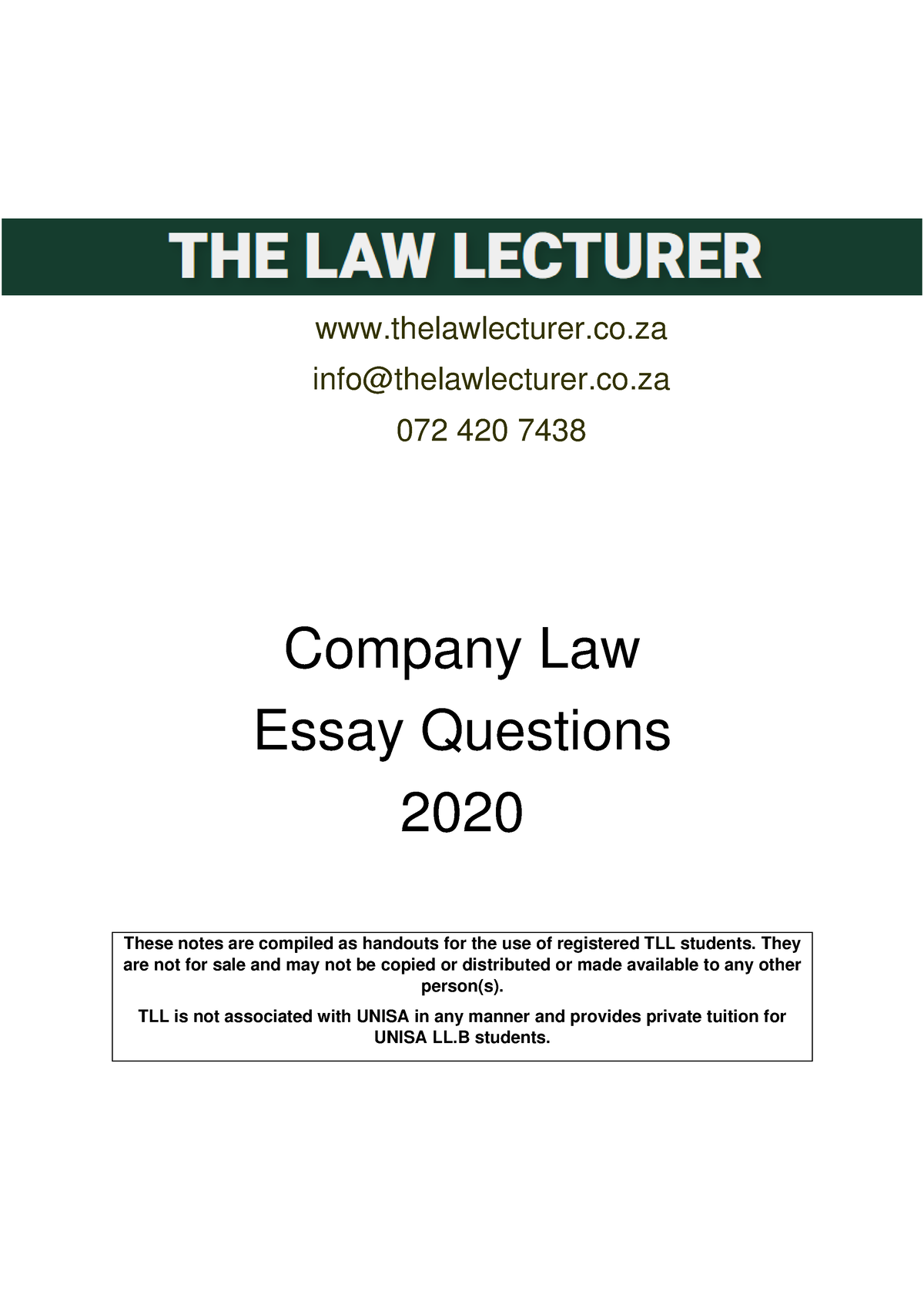 company law essay questions and answers