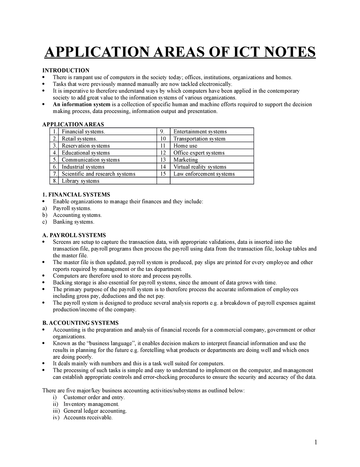 application-areas-of-ict-notes-1-column-application-areas-of-ict