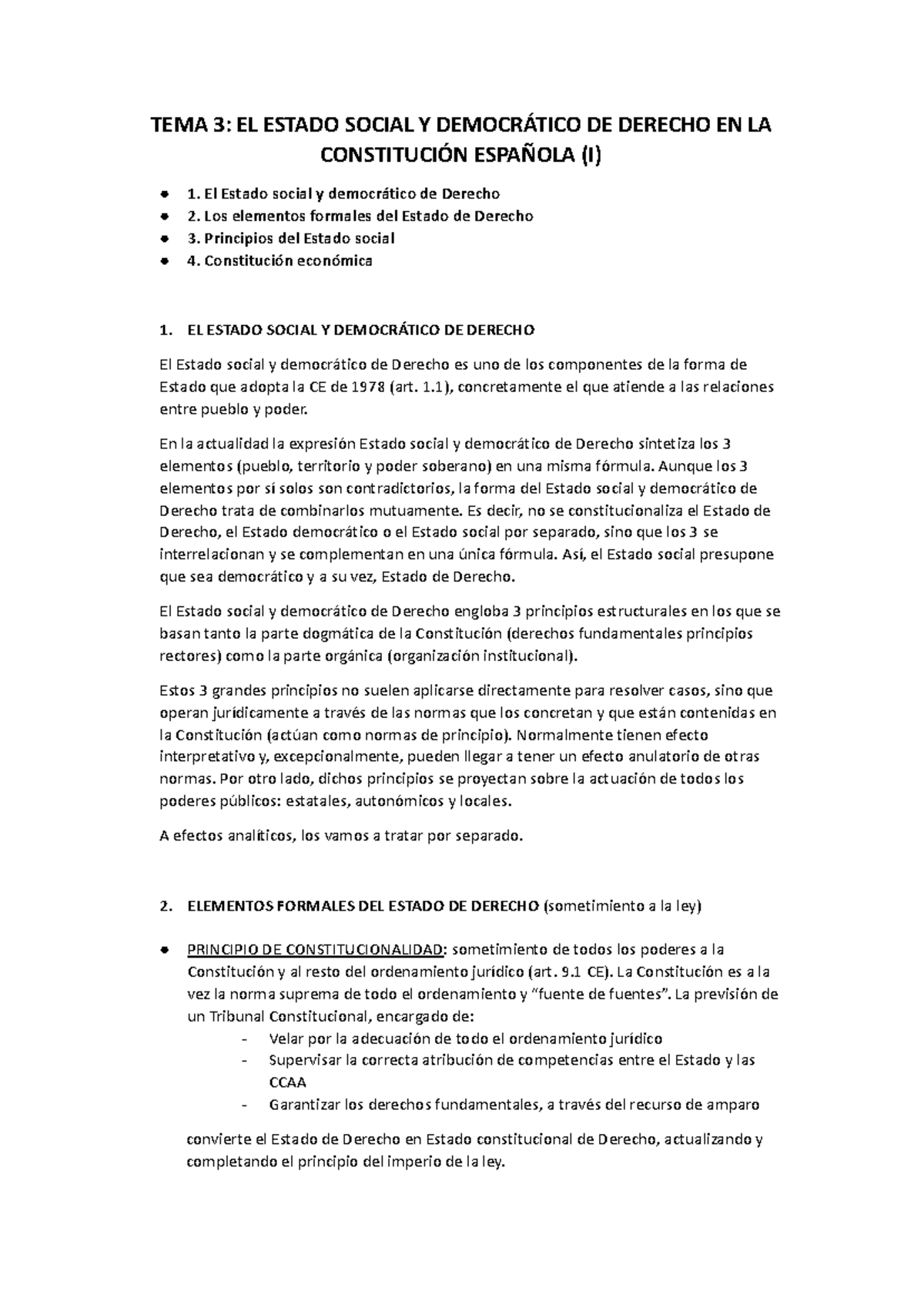 tema 3 de derecho constitucionañ - TEMA 3: EL ESTADO SOCIAL Y ...