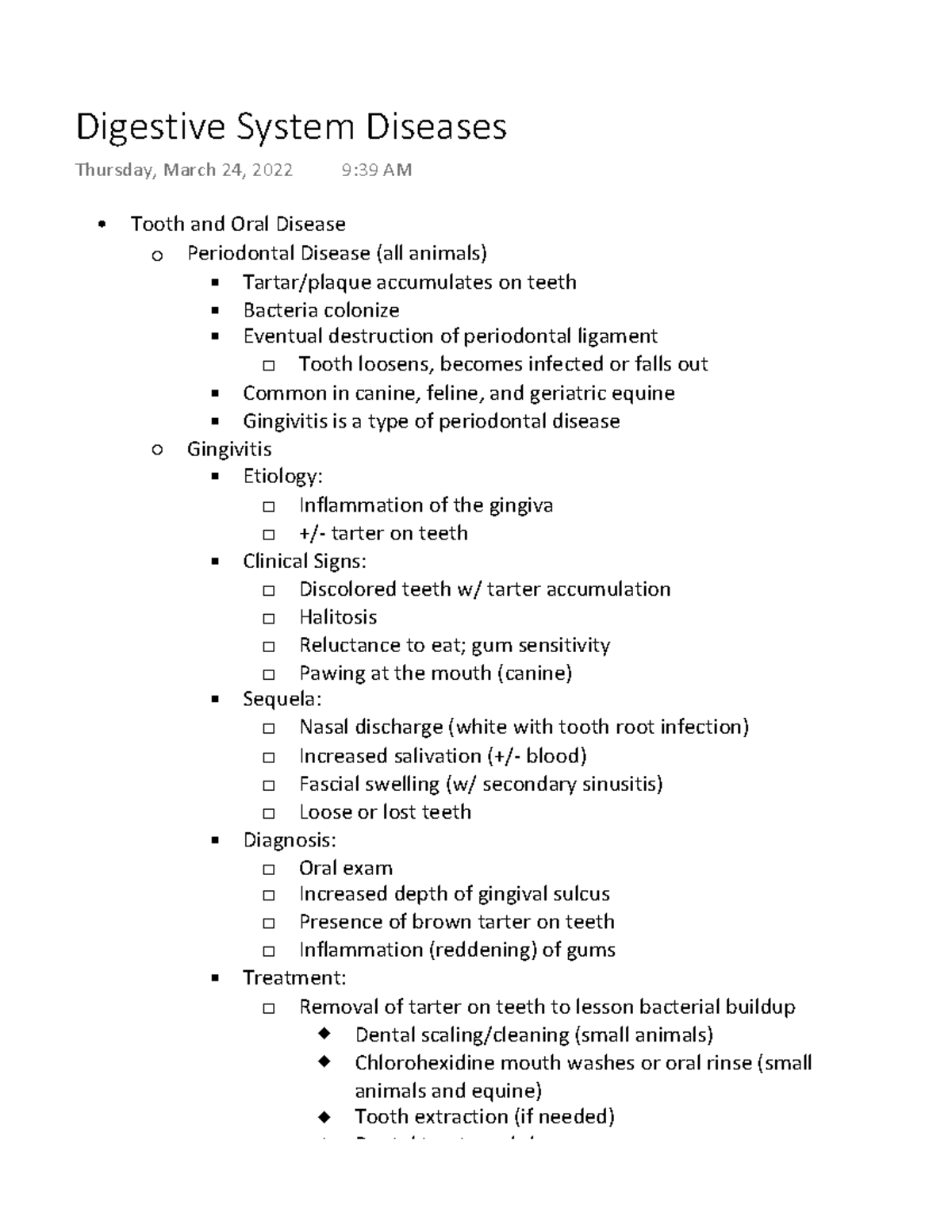 Animal Diseases Digestive System Diseases Tooth and Oral Disease