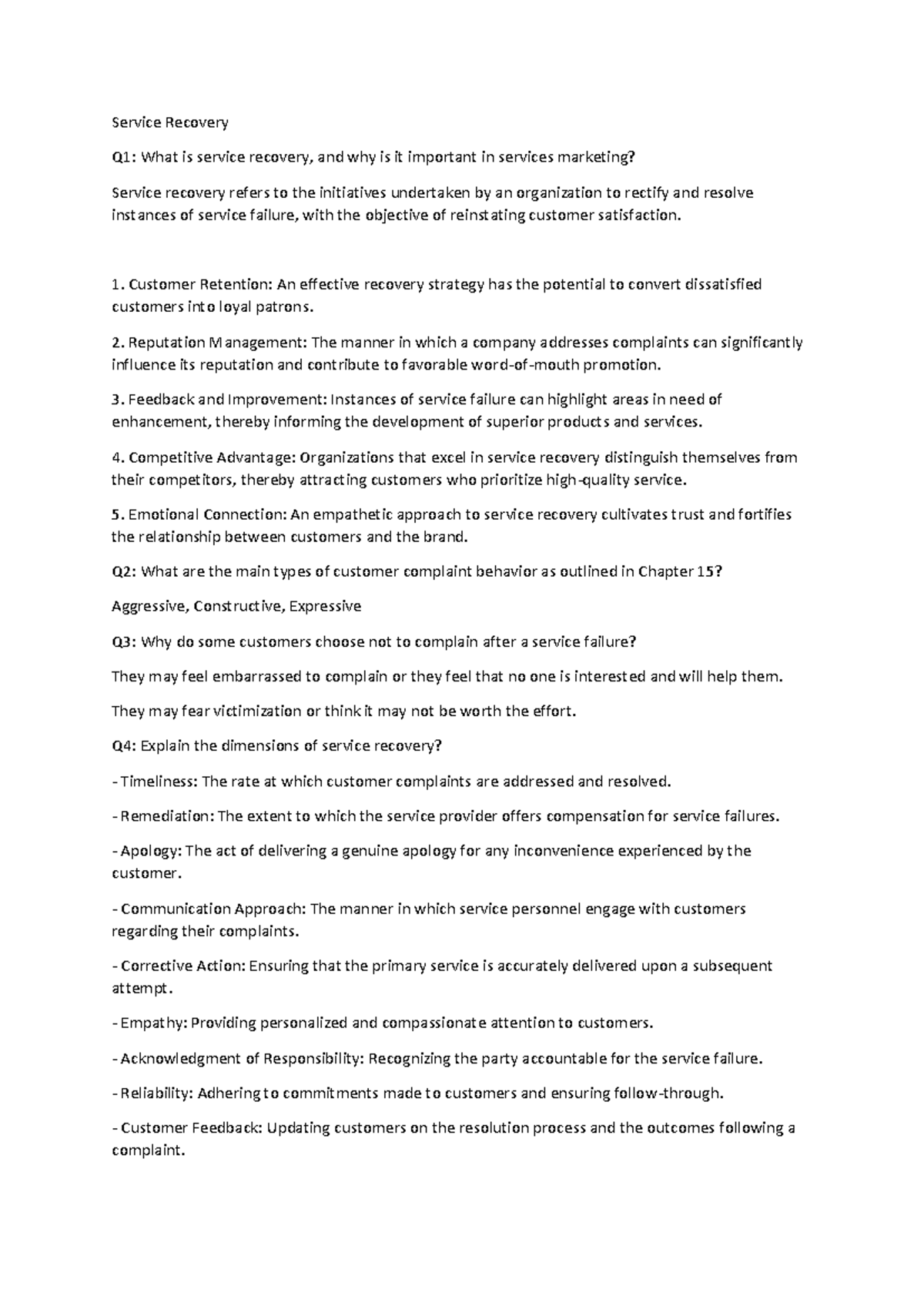 I am sharing 'Service Recovery.docx' with you - Service Recovery Q1 ...