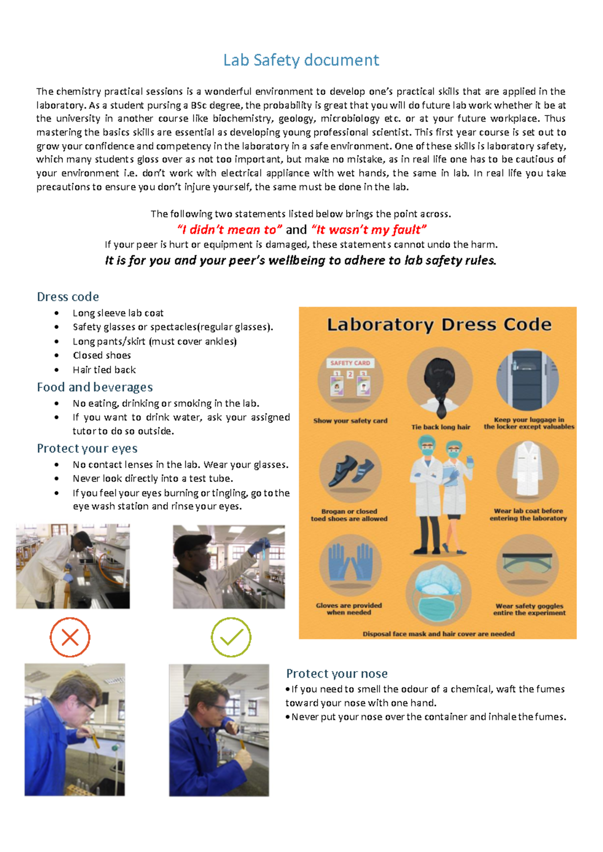 20240226 Lab Safety document - Lab Safety document The chemistry ...