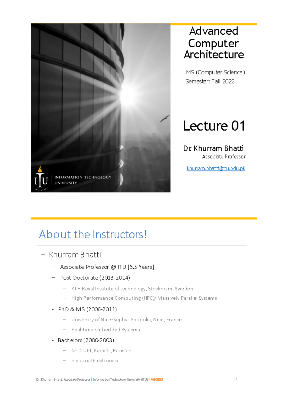 ACA-01-handout - This will describe the topic briefly - Dr ...