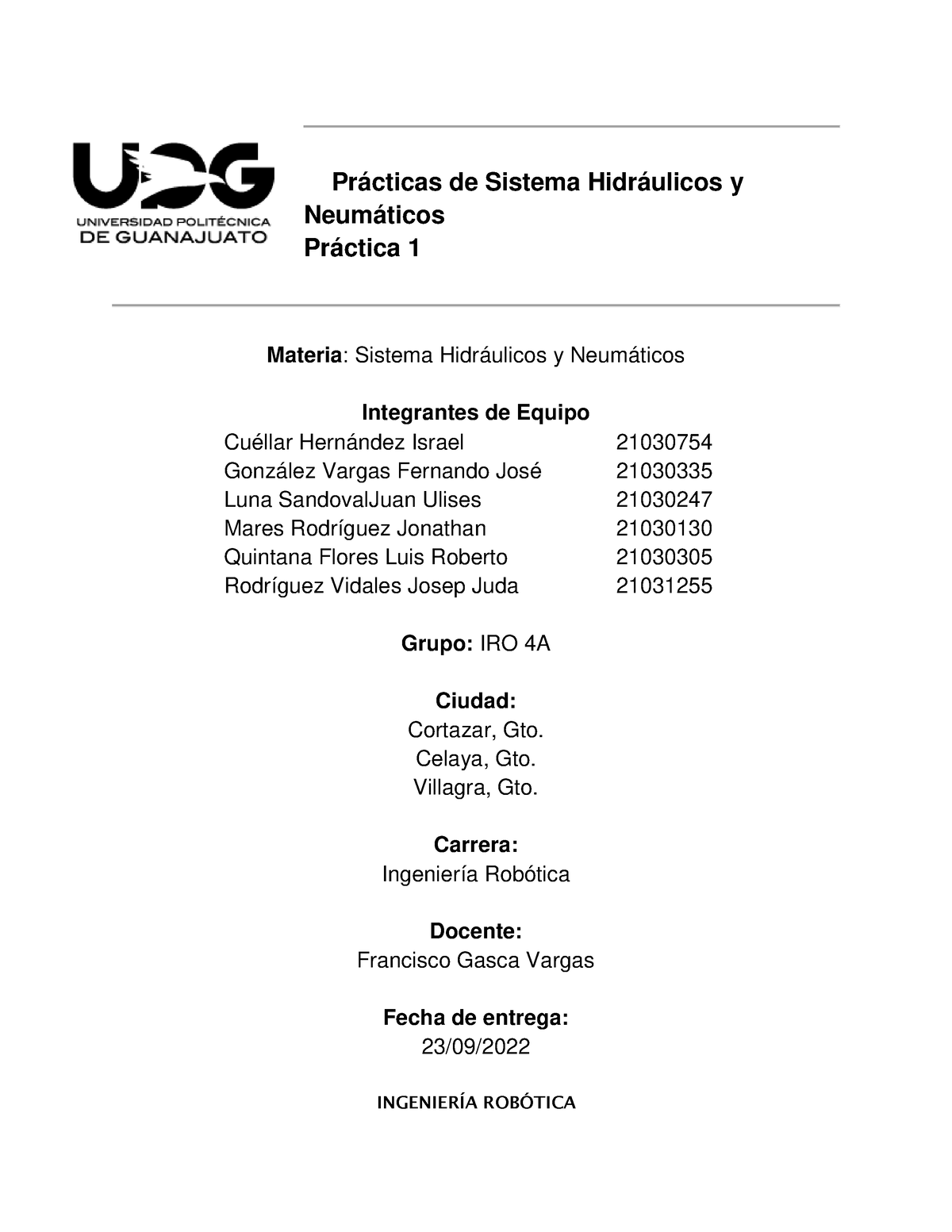 Práctica 1 Sistema Hidráulicos Y Neumáticos - Prácticas De Sistema ...