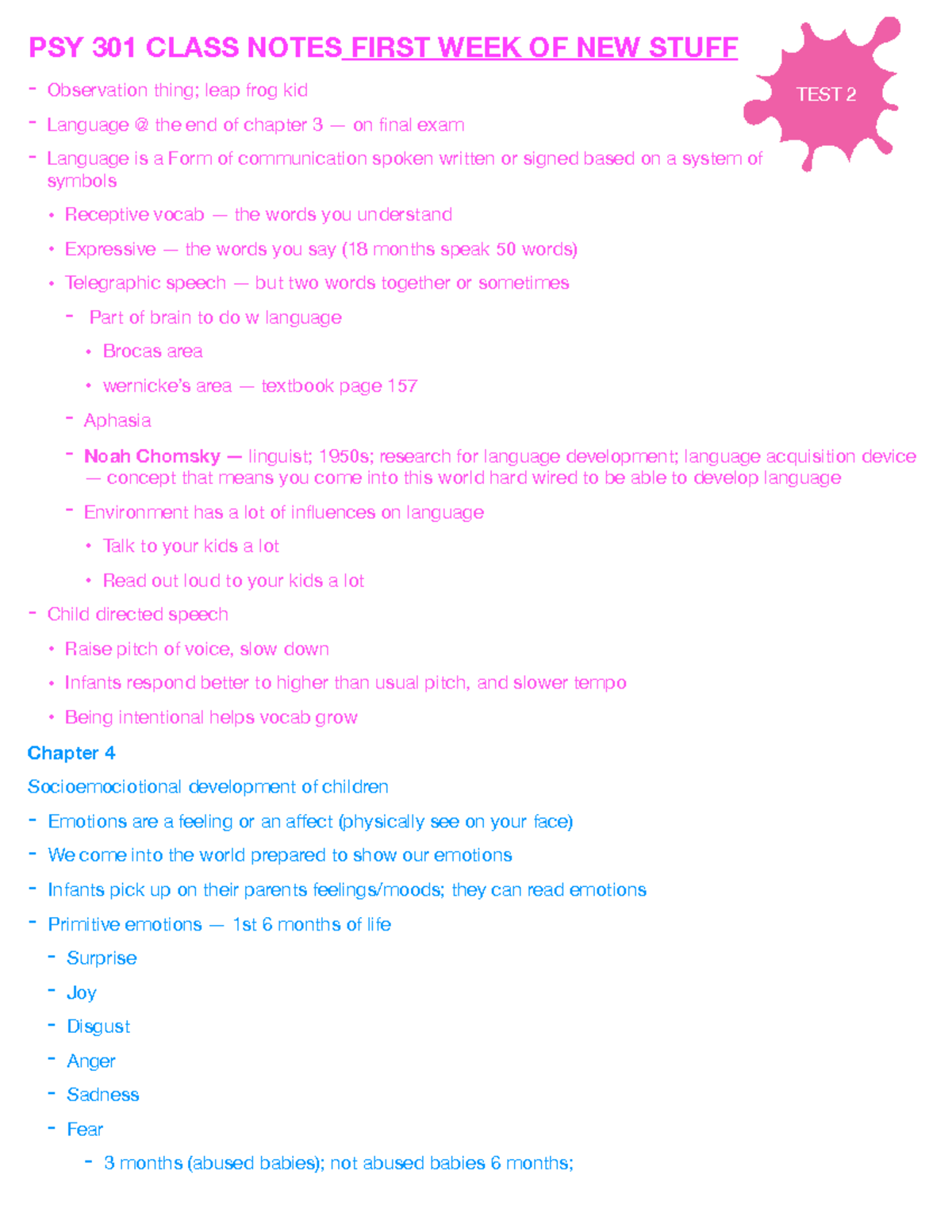 Psy 301 class notes - PSY 301 CLASS NOTES FIRST WEEK OF NEW STUFF ...