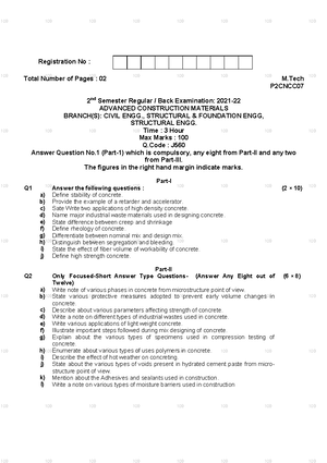 Advanced Construction Materials-HB862-CE-1BPE-19-20( Mtech) - 109 109 ...