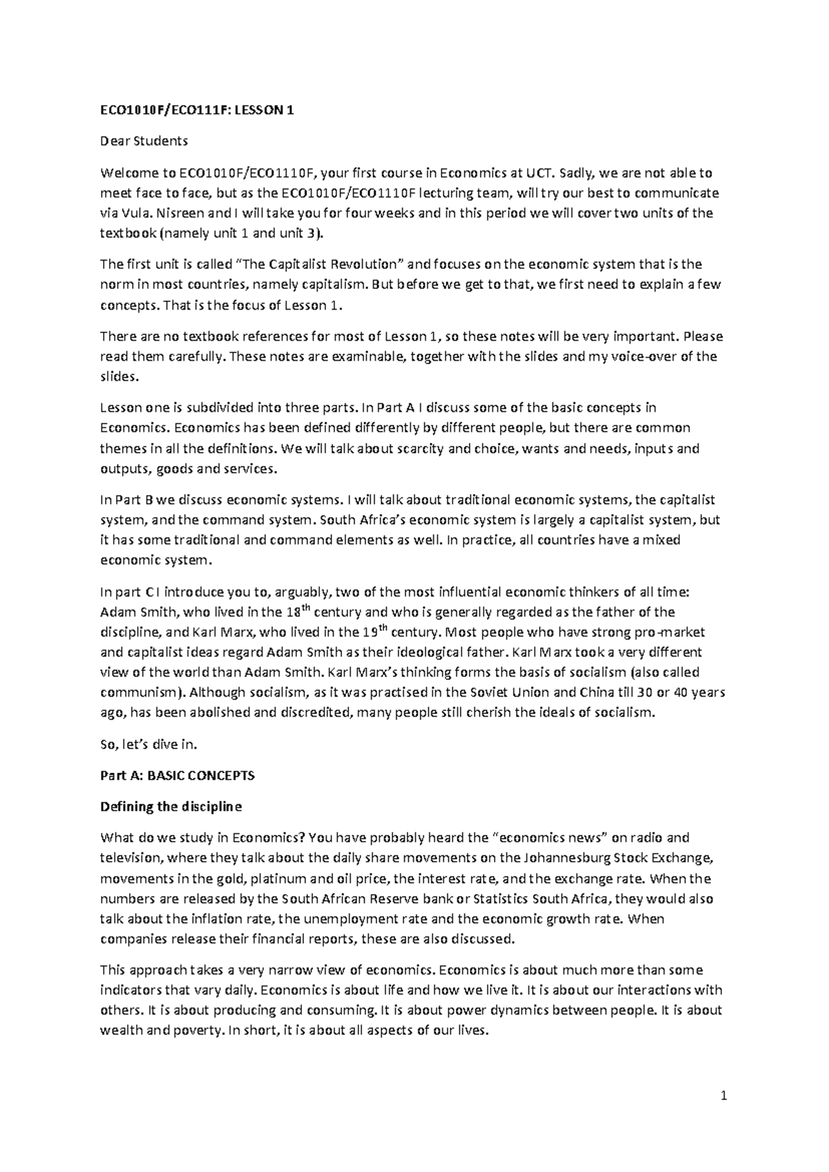 Lesson+1+notes - Teaches you how to draw - ECO101 0 F/ECO111F: LESSON 1 ...