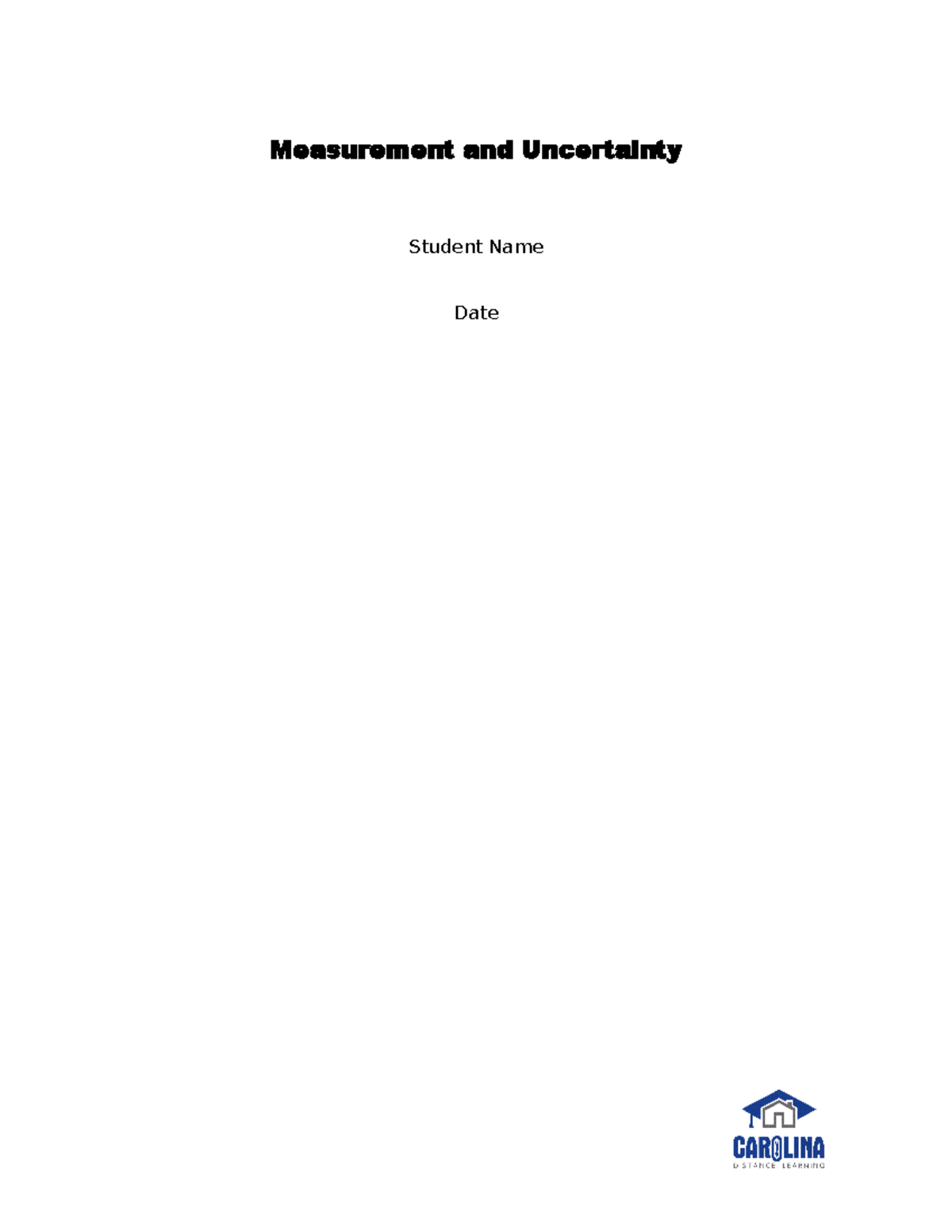 Measurement and Uncertainty Lab Report Questions Measurement and