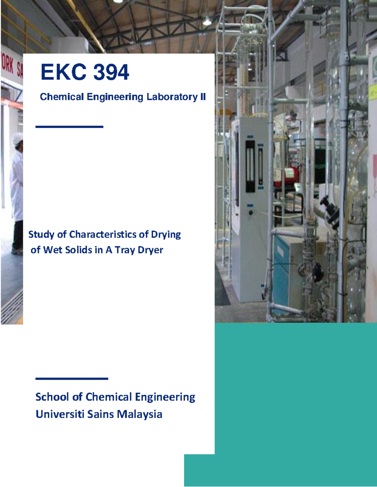 Experiment 22 Tray dryer I April 2019 - Study of Characteristics of ...