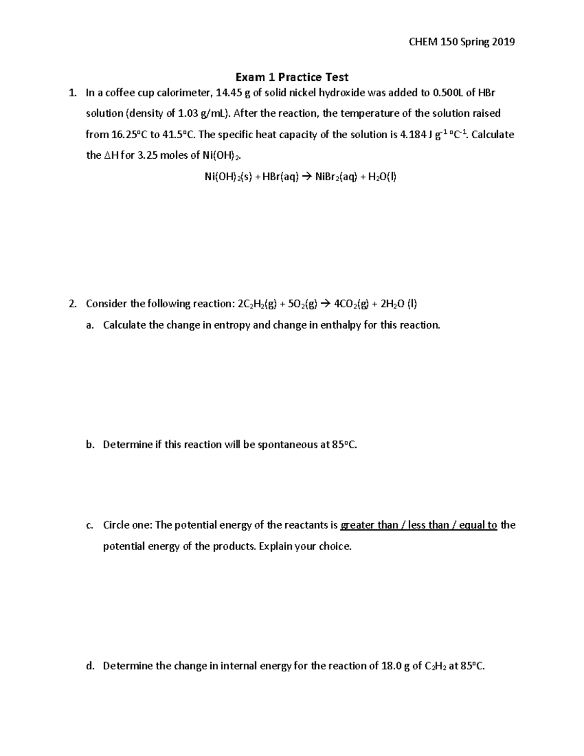 Exam 1 Practice Test Warning TT Undefined Function 32 Exam 1 