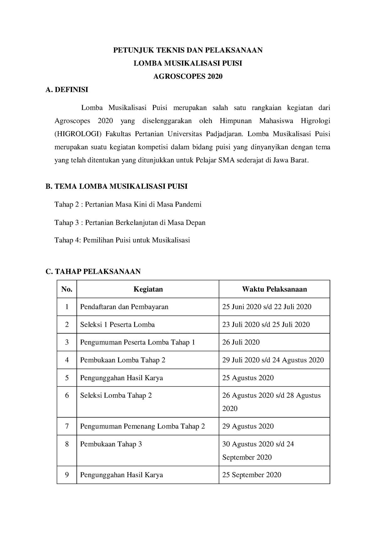 Teknis Lomba Musikalisasi Puisi Agroscopes 2020 - PETUNJUK TEKNIS DAN ...