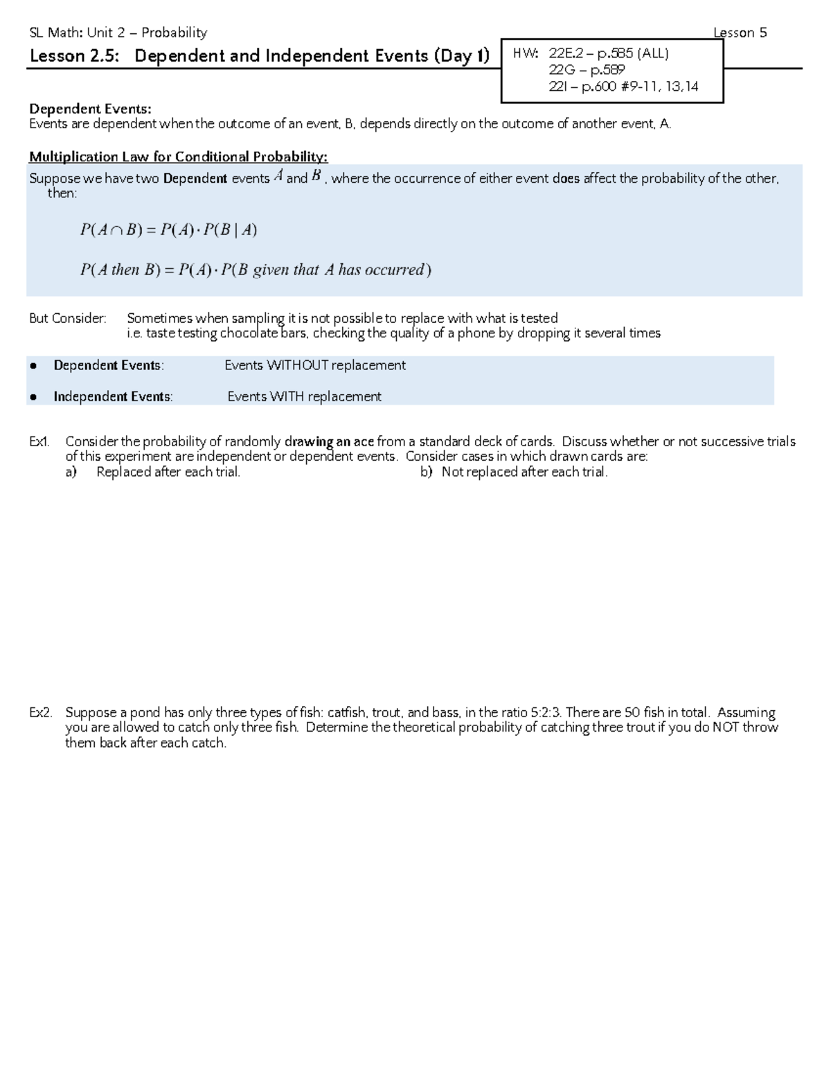 lesson 5 problem solving practice independent and dependent events