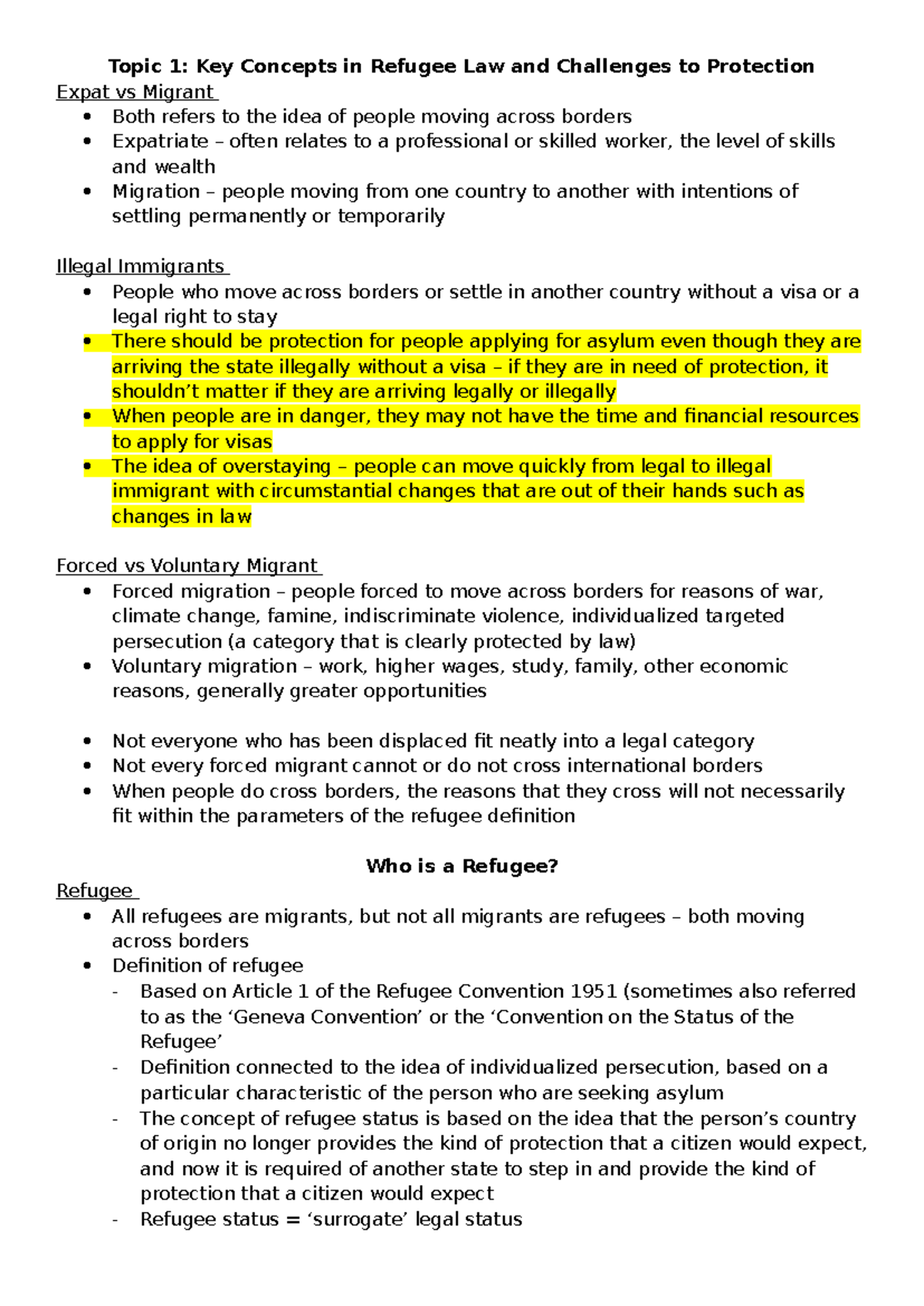 refugee law essay topic