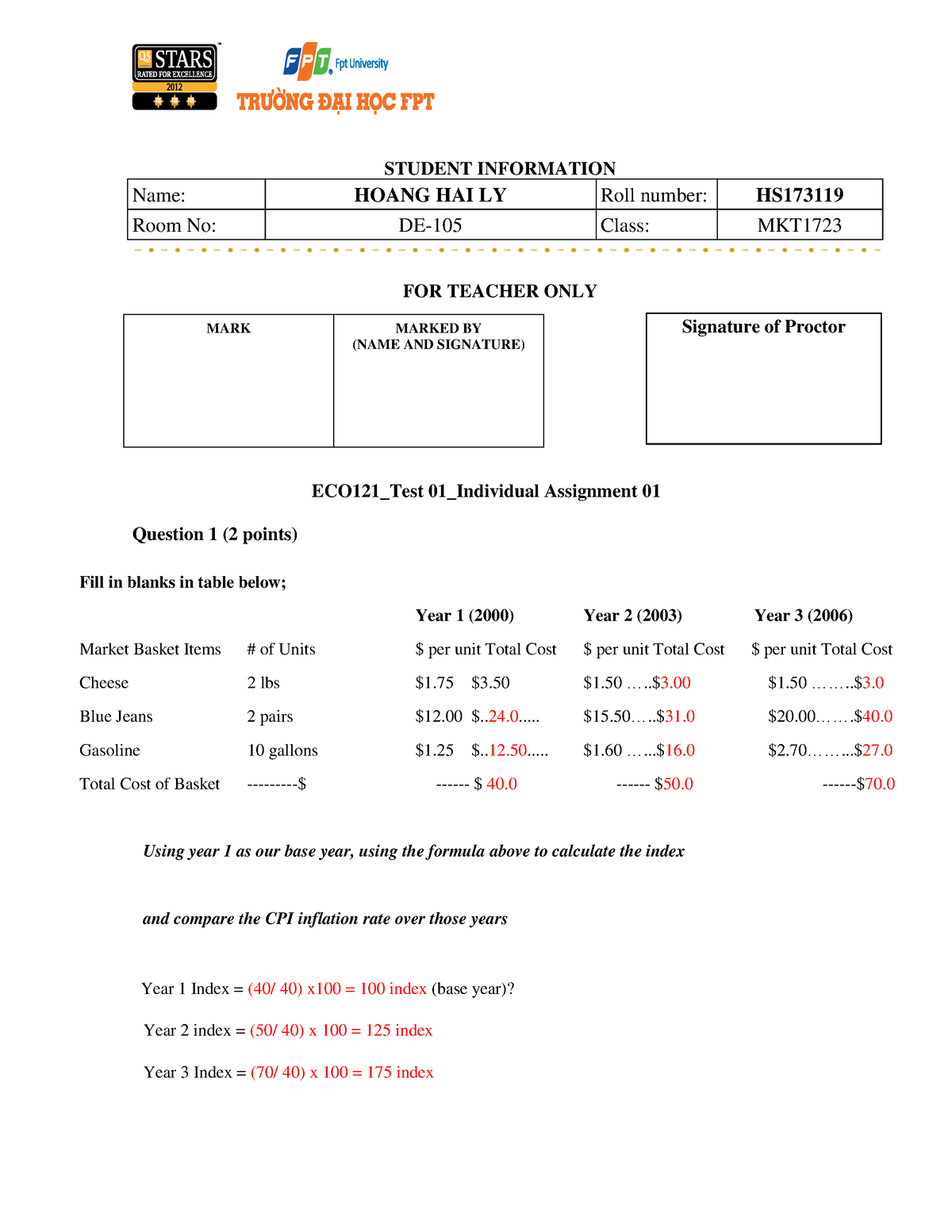 ECO121 Test 01 Individual Assignment 01 Spring 2023 - STUDENT ...