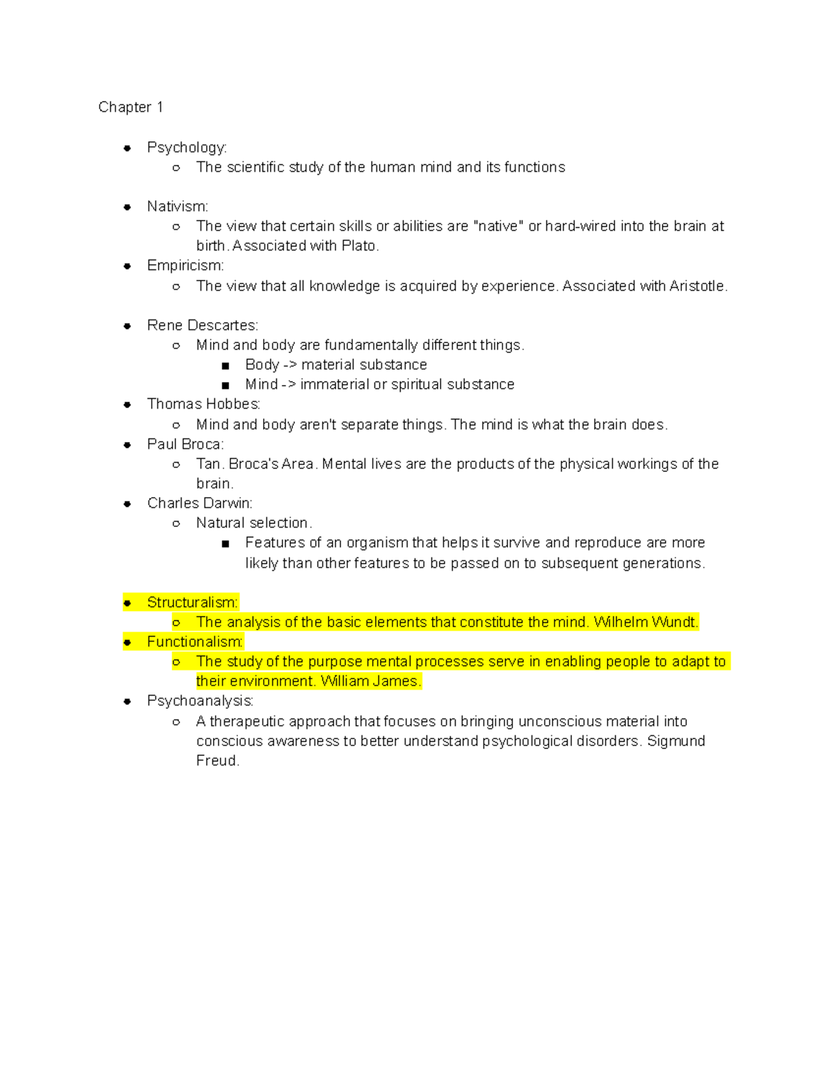 Exam 1 Study Guide - Chapter 1 Psychology: The Scientific Study Of The ...