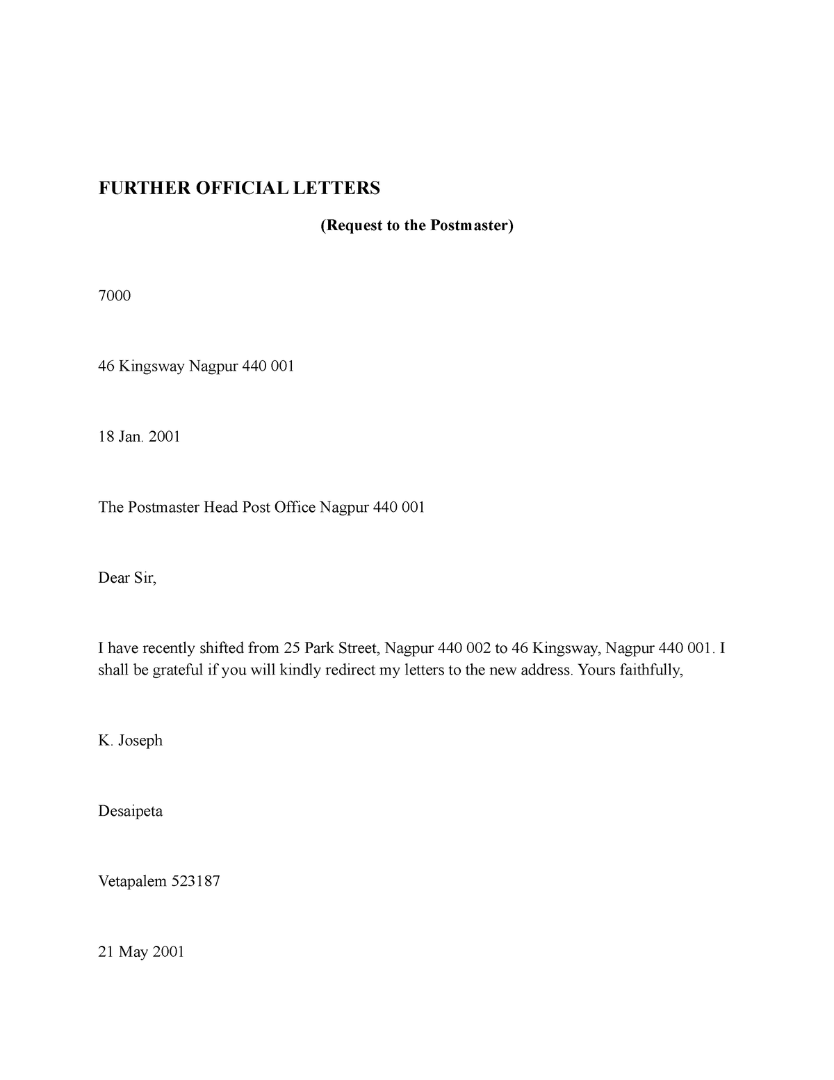 further-classification-of-official-letters-further-official-letters