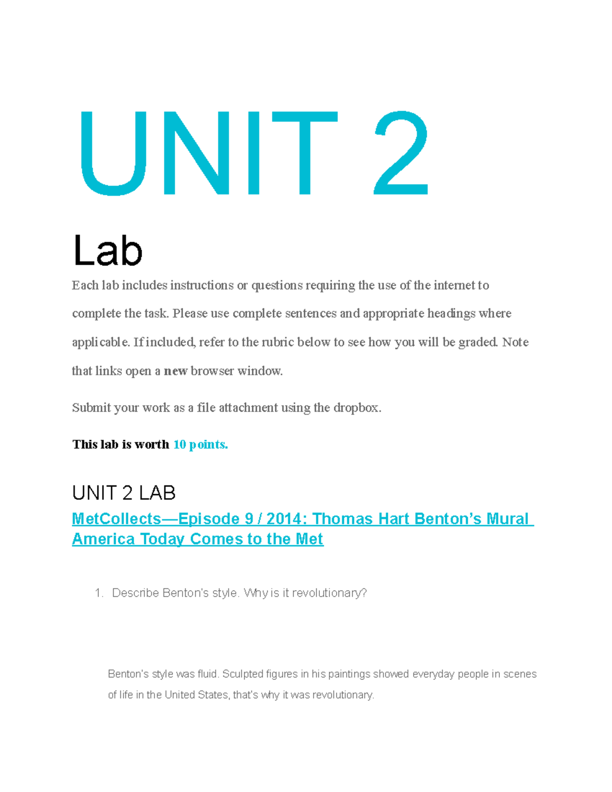 Unit 2 Lab Questions - Studocu