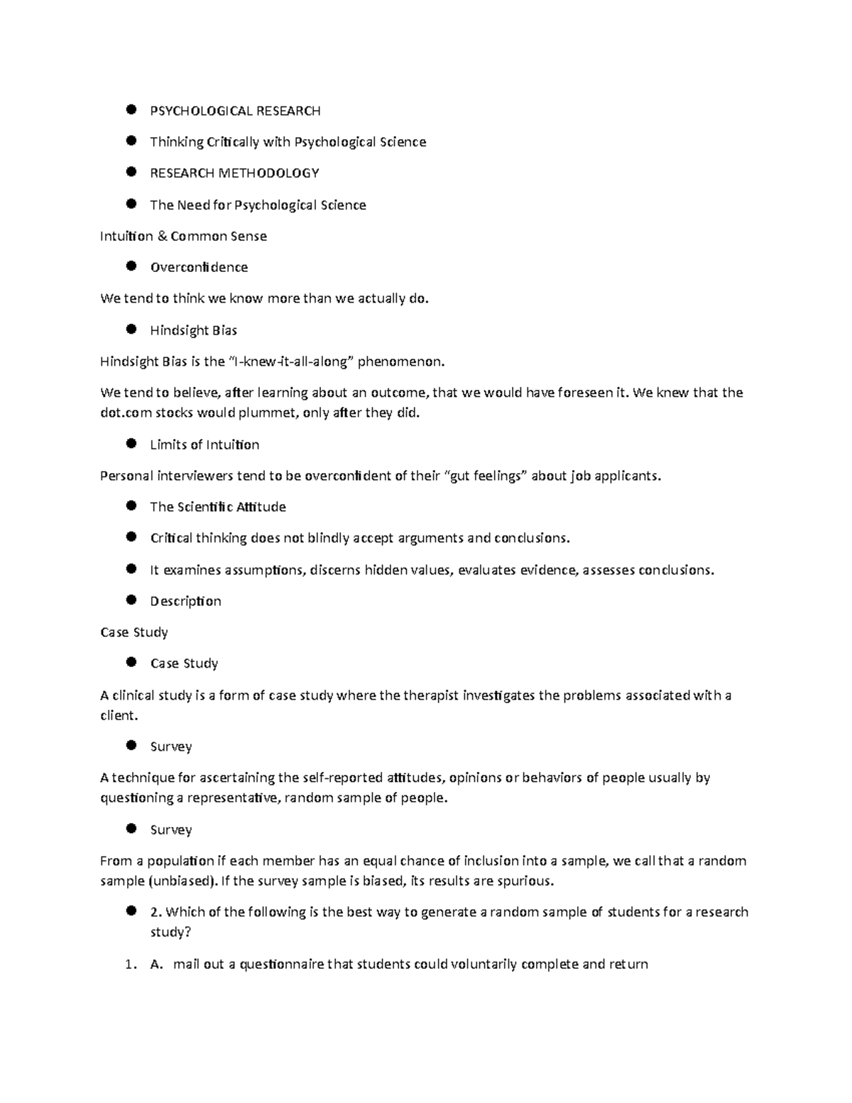 PSYC 154 Research - Lecture notes chapter 3 lectures - PSYC 154 - Studocu