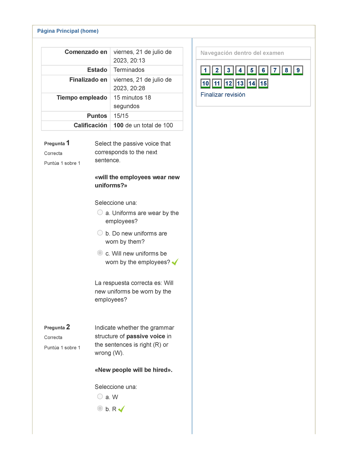 assignment 5 questionnaire passive voice ingles iv