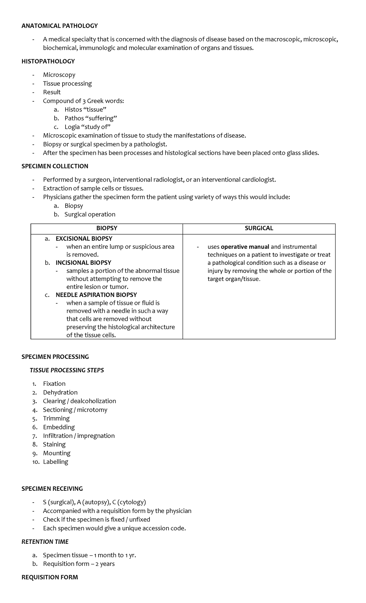 MLSP- Anapath - aniya. - ANATOMICAL PATHOLOGY A medical specialty that ...