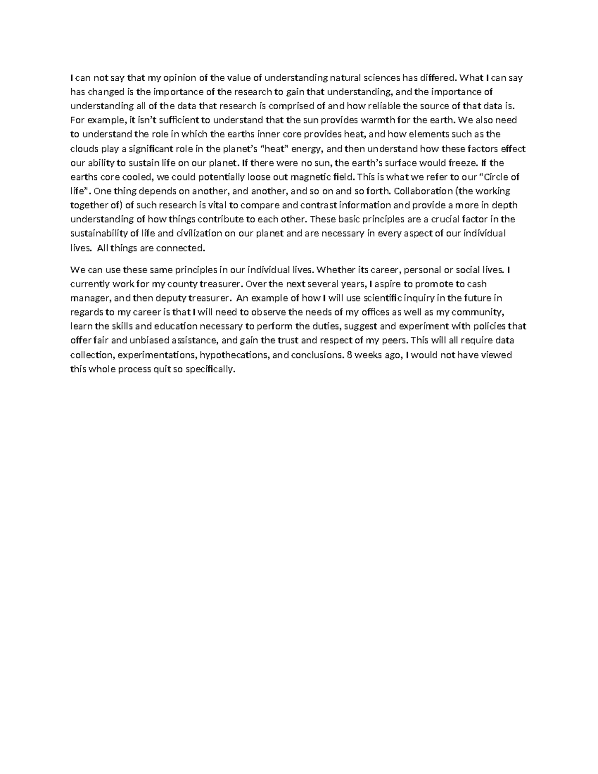 Discussion 8 Making Connections - I can not say that my opinion of the ...