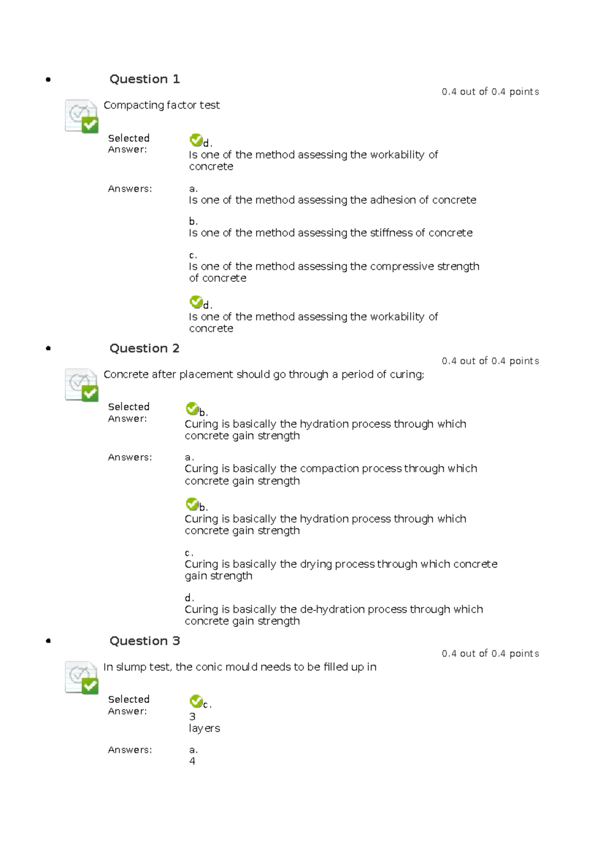 CT3 quiz for construction managment - Question 1 0 out of 0 points ...