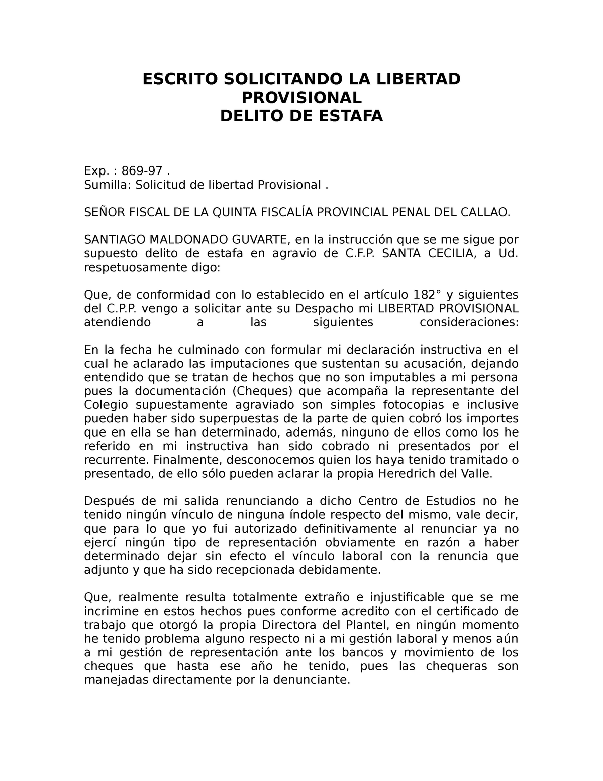 Modelo De Escrito Solicitando La Confirmacion De La Sentencia Pdf My