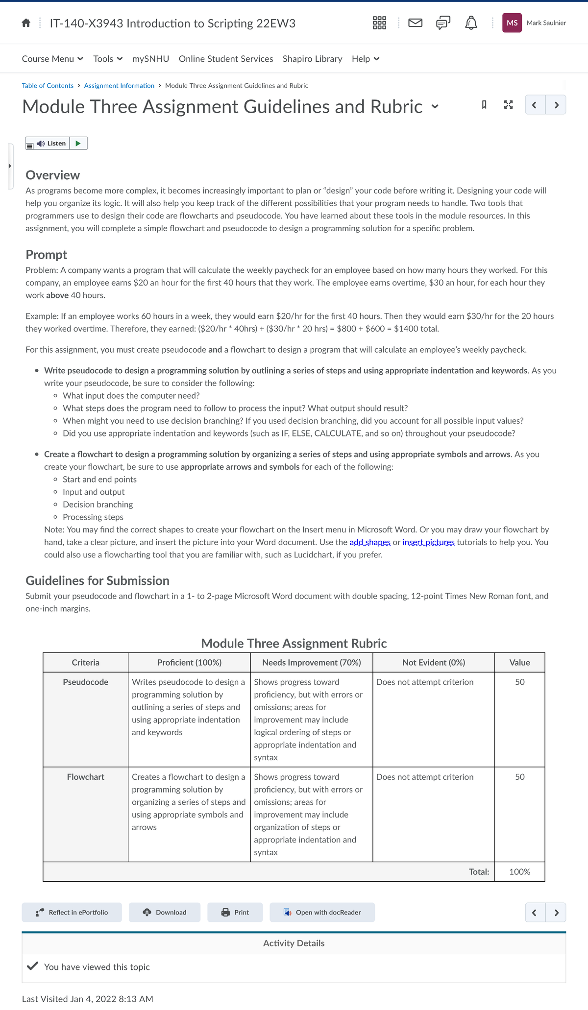 module three assignment guidelines and rubric