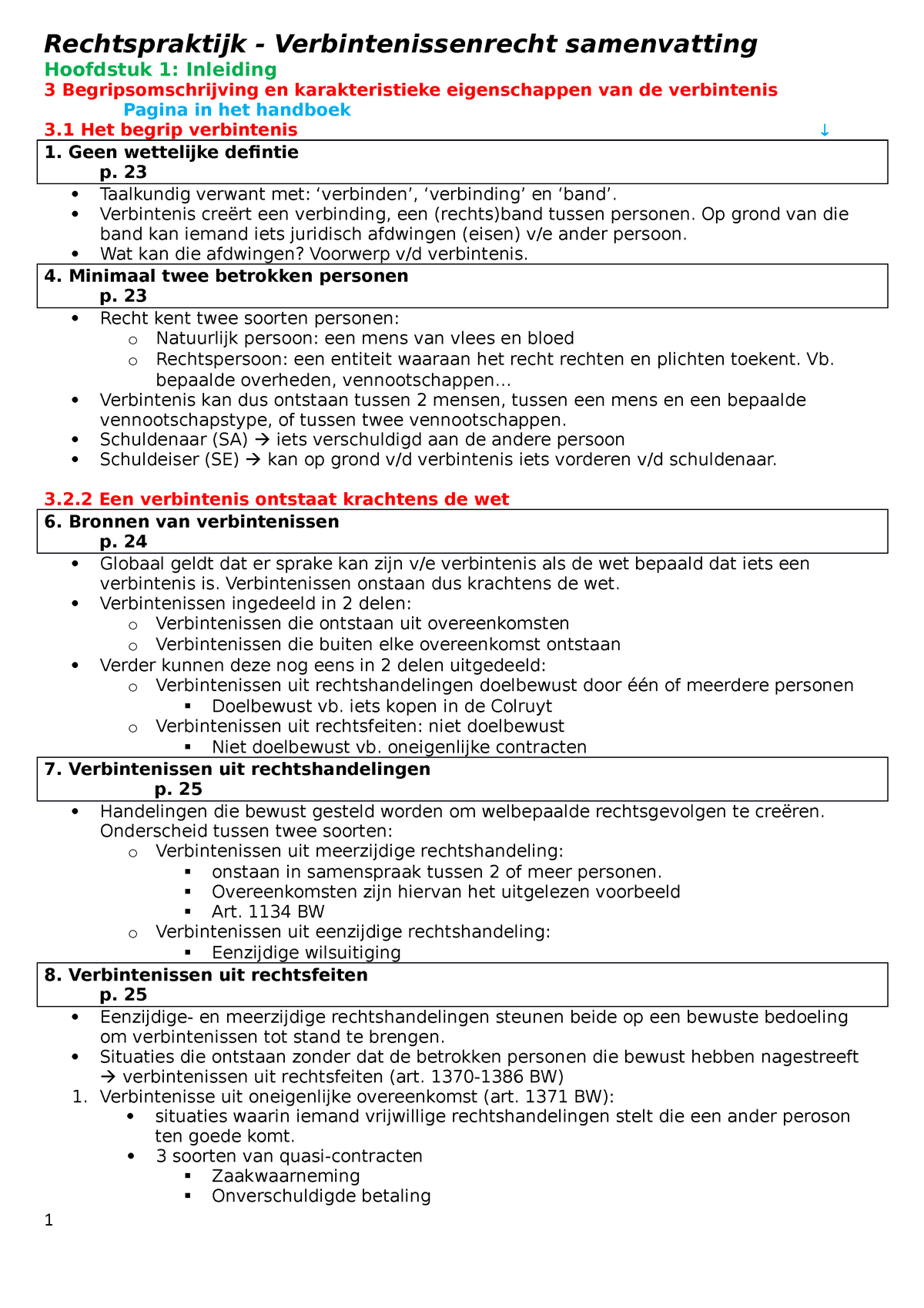 Samenvatting Verbintenissenrecht - Rechtspraktijk - Verbintenissenrecht ...