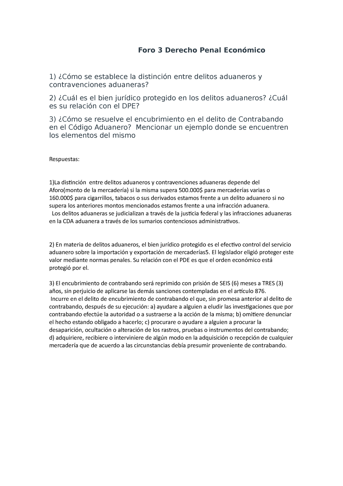 Foro 3 Derecho Penal Económico - Foro 3 Derecho Penal Económico 1 ...