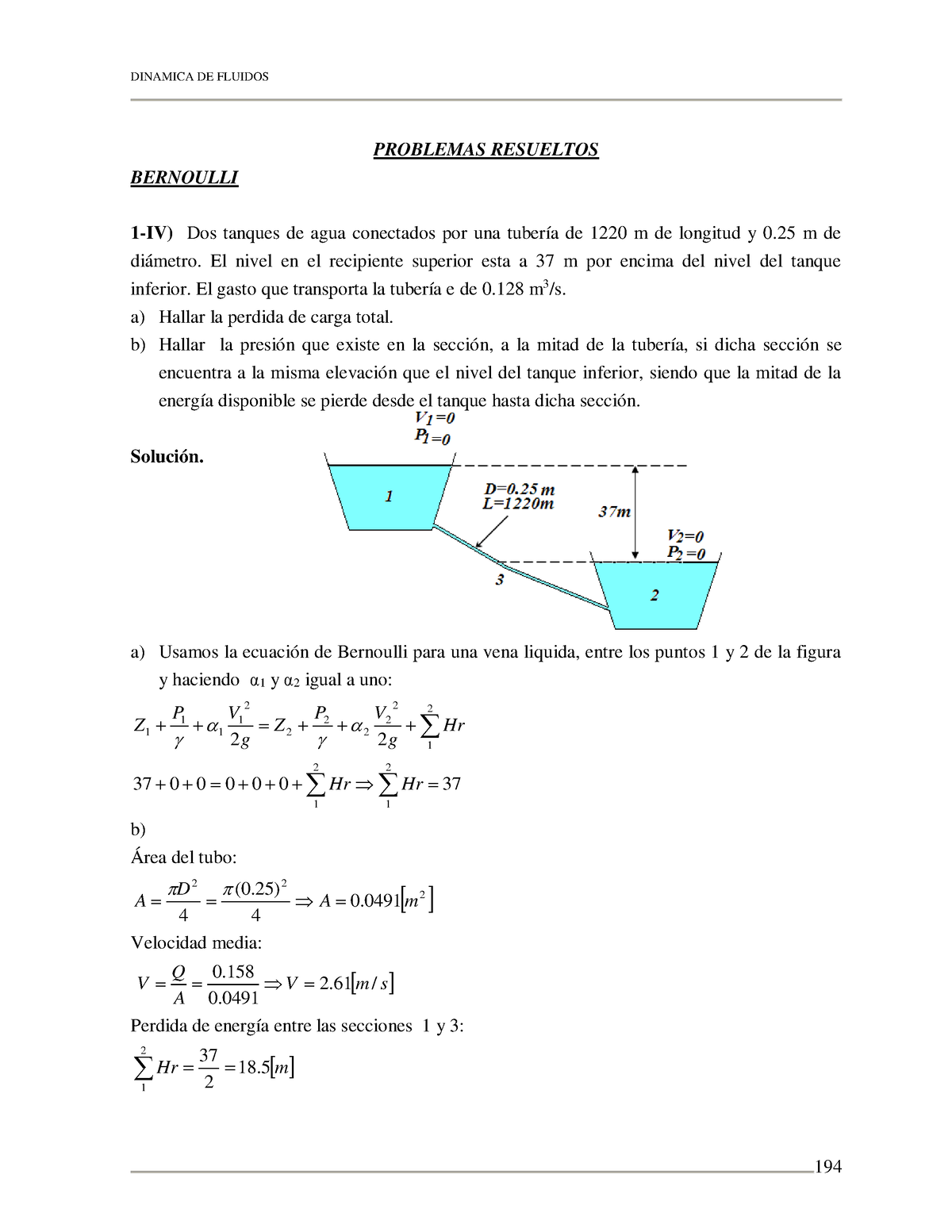 Pineda Vh - WEVSBSAEBE - PROBLEMAS RESUELTOS BERNOULLI 1-IV) Dos ...