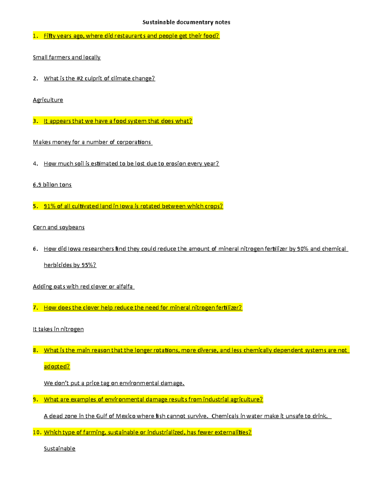 Sustainable documentary notes Fifty years ago, where did restaurants