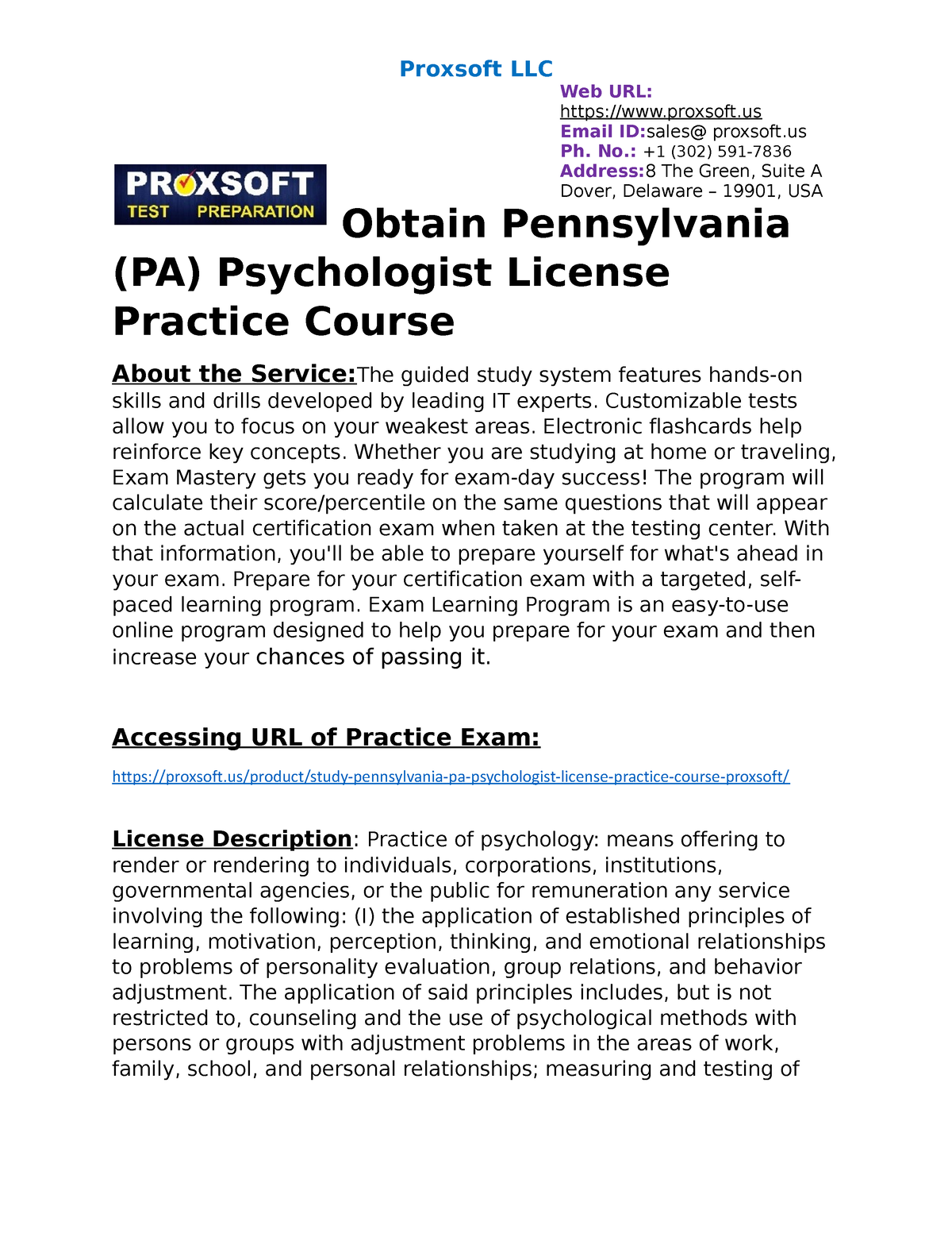 Obtain Pennsylvania PA Psychologist License Practice Course   Thumb 1200 1553 