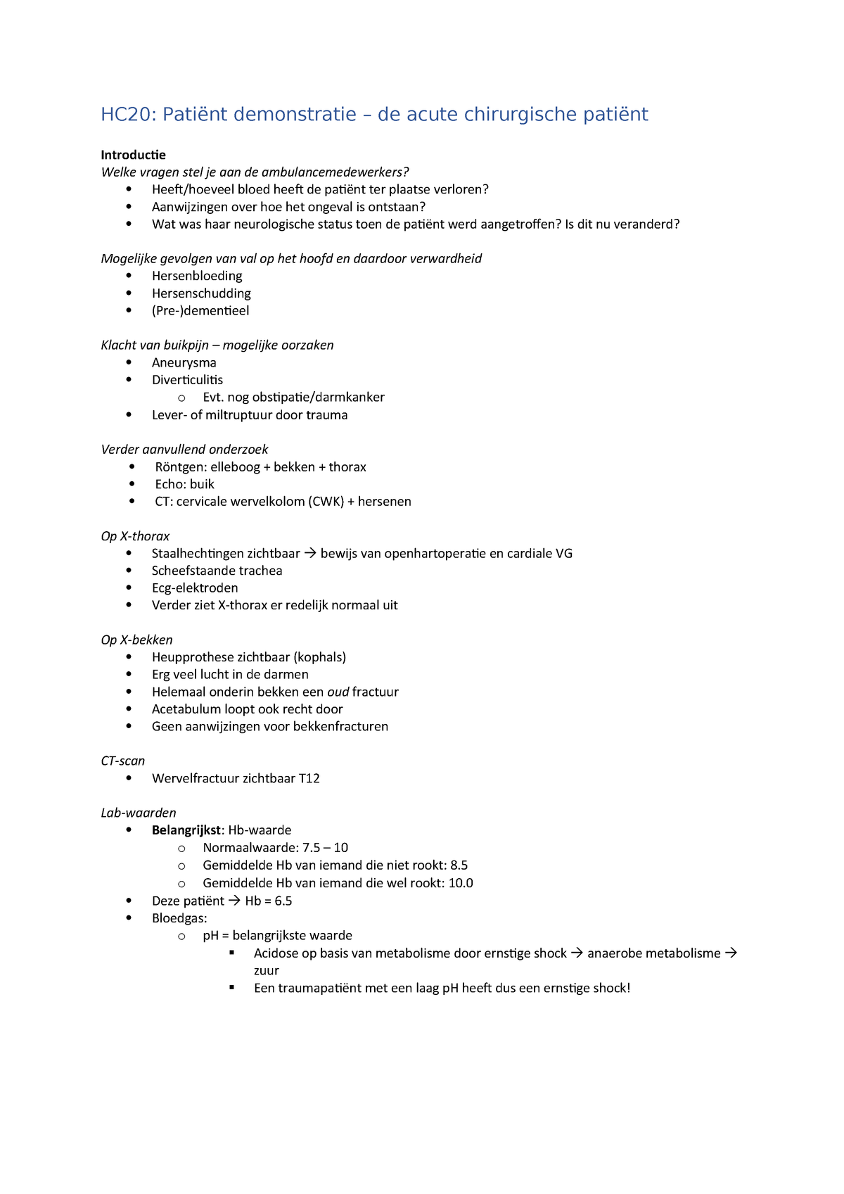 5 De Trauma Patient Hoorcollege S Studeersnel