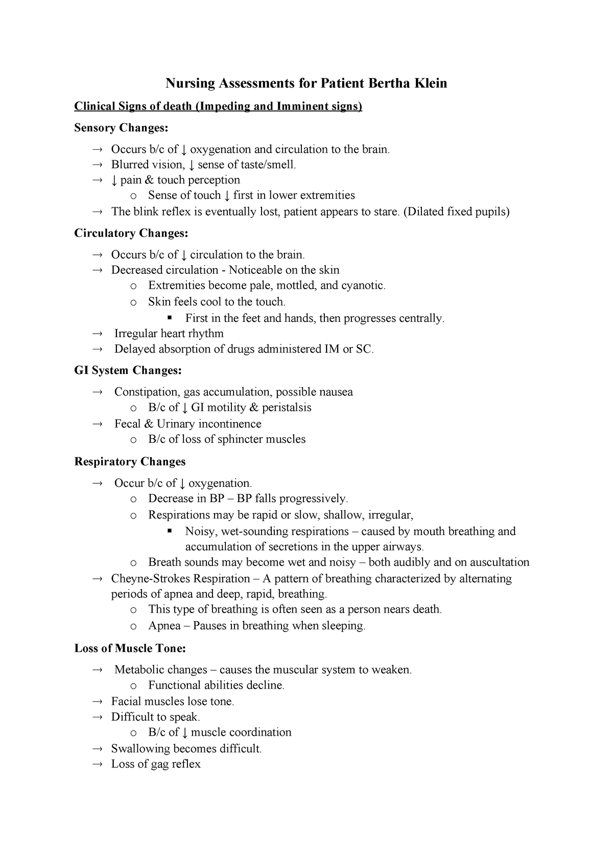 hesi rn case study loss grief and death