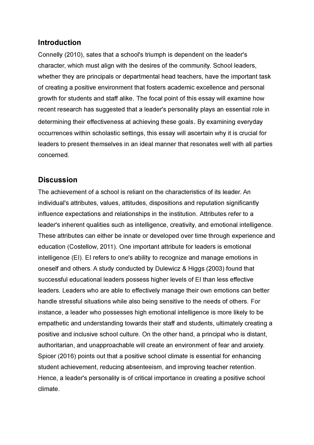 Assigment 1 - Here you are looking at Leader Management Traits ...