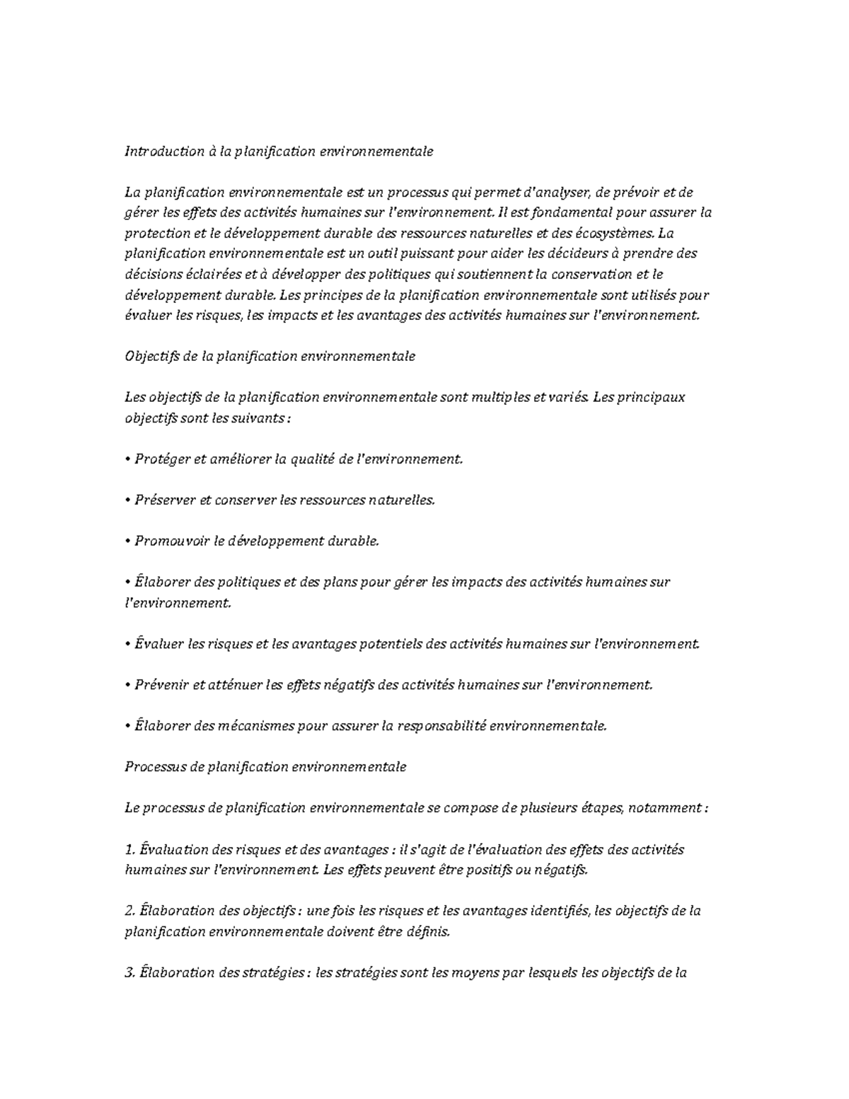 environmental-planning-study-notes-introduction-la-planification