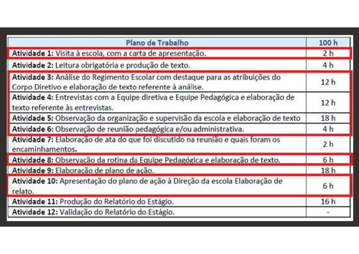 Plano DE Trabalho - modelo para cadastrar horas de estagio de gestão ...