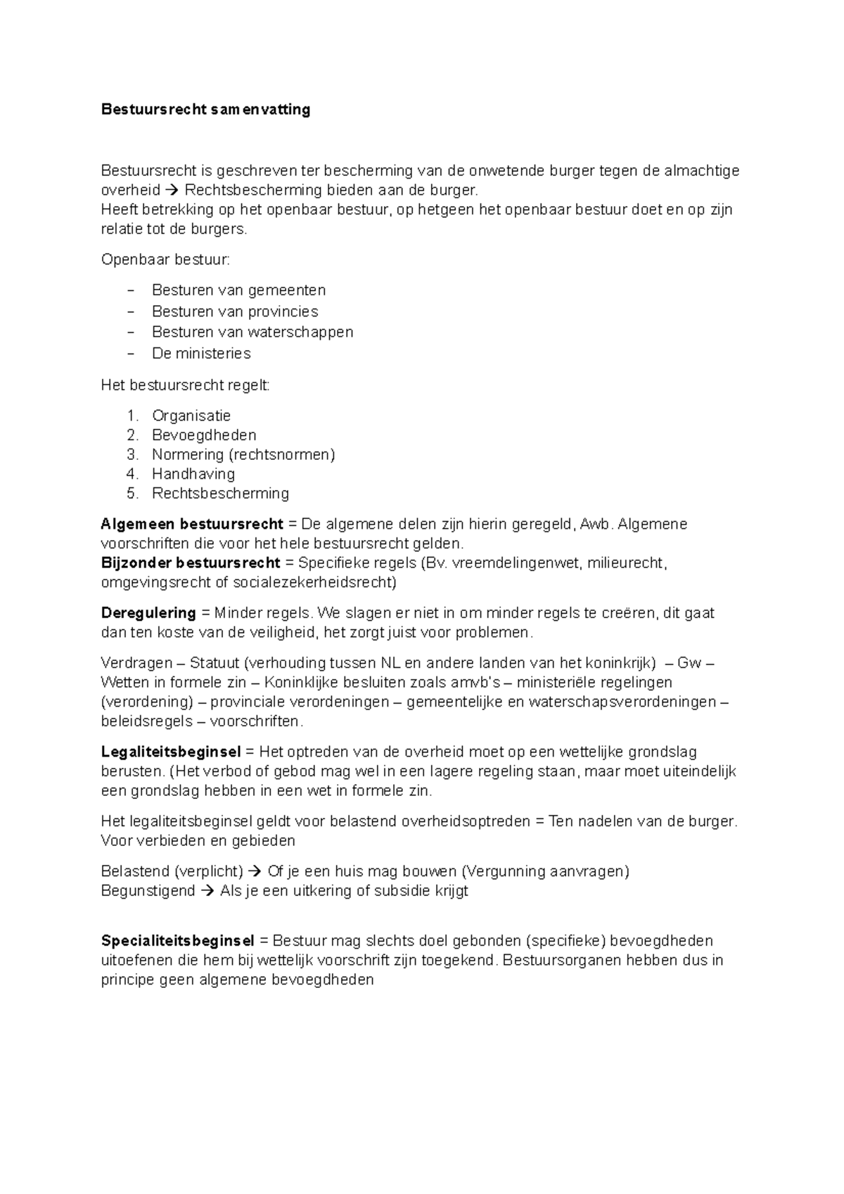 Bestuursrecht Samenvatting (HAN) - Bestuursrecht Samenvatting ...