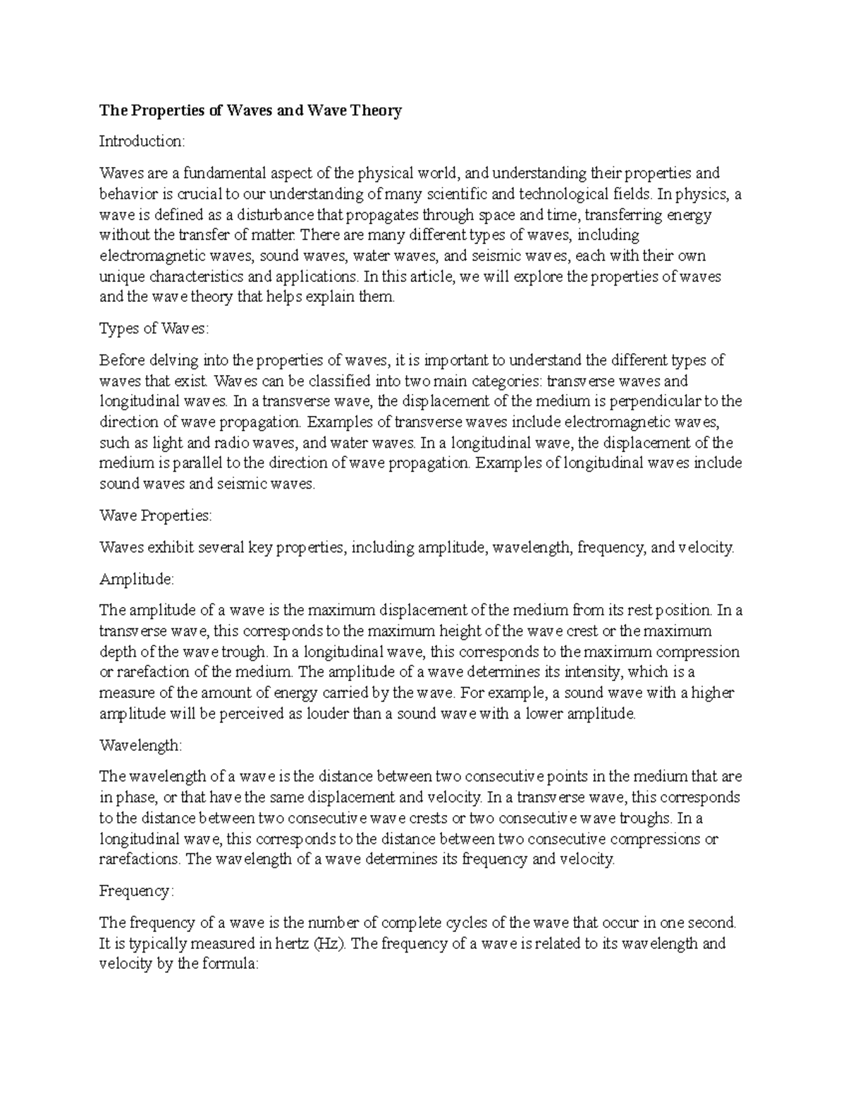 the-properties-of-waves-and-wave-theory-the-properties-of-waves-and