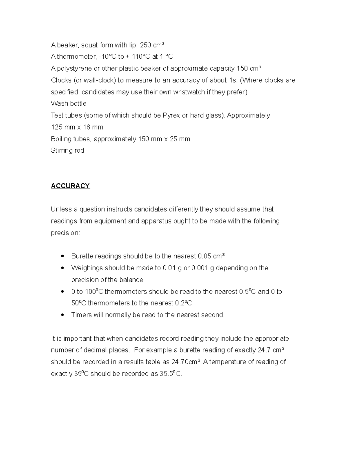 Chemistry notes first part-8 - A beaker, squat form with lip: 250 cm³ A ...